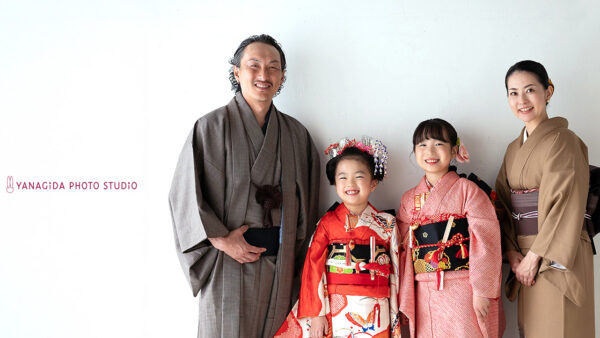 ご家族みんなお着物で七五三祝い